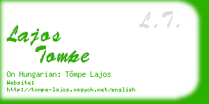 lajos tompe business card